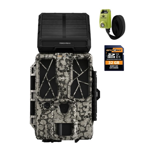SPYPOINT Force-PRO-S Solar Trail Camera, Solar Panel, 0.2S Trigger Speed,