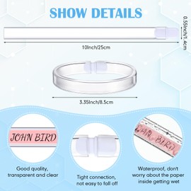 Geyee 20 Count Tubular Waterproof Wrist Bands Medical Band with Multiple Insert Color Reusable Medical Band Comfortable Wristband Information Plastic Bracelet Hospital ID Bracelet for Party Event