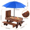 Squirrel Feeder Picnic Table with Umbrella, Wooden Squirrel Feeders for