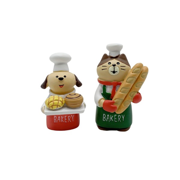 ZNWSRY Miniature Dog Figurines - Cute Bakery Puppy Clerk Sculpture