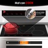 KitchenRaku Large Induction Cooktop Protector Mat 21.2x35.4 IN,Translucent (Magnetic) Electric