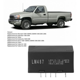 LED Flasher Relay, 10Pin Hazard Warning Turn Flasher 10383321 LM487 Replacement Flasher Relay Fit for Silverado 1500 1500HD 2500HD 3500 2003‑2006, Black
