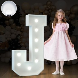 imprsv 3FT Marquee Light Up Letters, Cool White Light Up Letters J, Large Marquee Letters for Party Decorations, Lighted Letters, Letters With Lights for Decor, Birthday Wedding Decor