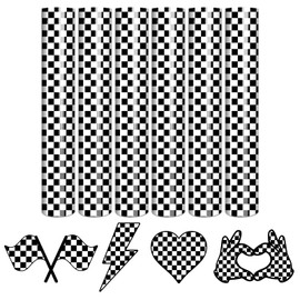 Tintnut Black and white Plaid HTV Vinyl - 12"*10" Checkerboard Heat Transfer Vinyl Racing Check Flag Patterned HTV Vinyl for Fabric Checker HTV Compatible with Cricut and Sillhoutte
