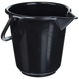 hünersdorff Industrial Bin / Waste Bin (HD-PE), Round, Spout 10.5 L, Made in Germany, Black