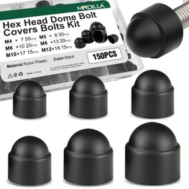150 Pcs Metric Rubber Bolt Caps, Hex Head Dome Covers for M4–M12 Bolts, Waterproof Dustproof Protective Nut End Caps