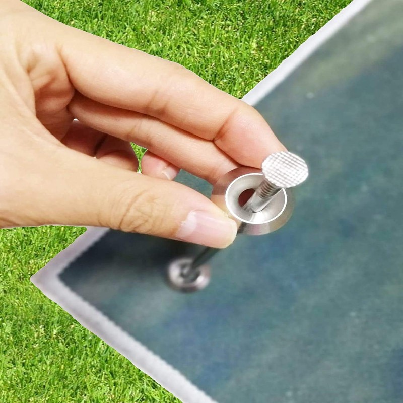 Heavy Duty Stainless Steel Patio Rug Stakes Low-Profile Mat Anchors