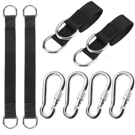 Swing Attachment, Pack of 4 Hammock Attachment Hanging Chair Attachment Swing Suspension Attachment Nylon Hanging Strap with 4 Heavy Duty Carabiners and D-Rings for Swing Hammocks