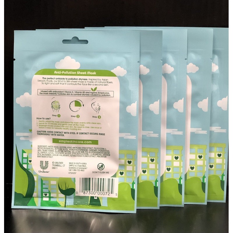 Simple 5 Pack Of Simple ANTI POLLUTION w/ Vitamin B3