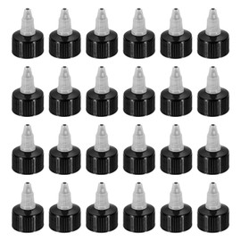 MECCANIXITY 30 Pack Twist Top Cap 28/410 Black Dispensing Squeeze Bottles Replacements Caps for Crafts, Arts, Glue, Liquids