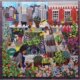 eeBoo: Piece and Love Urban Gardening 1000 Piece Square Adult Jigsaw Puzzle, Puzzle for Adults and Families, Glossy, Sturdy Pieces and Minimal Puzzle Dust