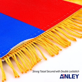 Anley 4 X 6 Inch Philippines Fringy Window Hanging Flag - Mini Flag Banner & Car Rearview Mirror Décor - Fringed & Double Sided - Philippine Hanging Flag with Suction Cup