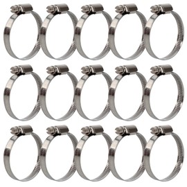 15 Pieces Hose Clamp Set, Adjustable Stainless Steel Pipe Clamps, 32-50mm Hose Clamp Assortment Kit for Home Gas Pipe, Water Pipe, Washing Machine, Vehicle, Swimming Pool
