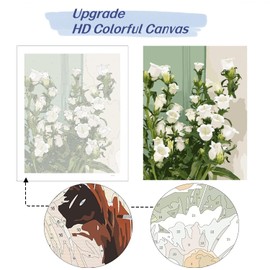 Lolipony Paint by Numbers for Adults, DIY Canvas Oil Painting Kit for Children with Brushes Acrylic Pigment Painting Drawing 40 x 50 cm Flowers Landscapes