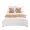 AMBERIS Bed Runner Gold, Chenille Soft No Fading Modern Bed