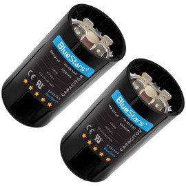2 Packs BlueStars Ultra Durable 189-227 uf/MFD 125 VAC Volts Round Start Capacitor 50/60 Hz AC Electric - Lot -1 - Exact Replacement of OEM Single Phase Motor Capacitors