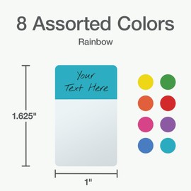 Page Flags, Page Markers, Write-On Tabs, Adhesive Tabs, Removable Page Markers, 1-5/8" x 1", 960 Per Pack, Assorted Rainbow Colors (1002503)