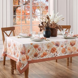 Elrene Home Fashions Autumn Blooms Floral Fall/Harvest/Thanksgiving Rectangle Wrinkle Resistant Tablecloth, 60"x102"