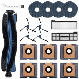18 Pack X10 Pro Omni Replacement Parts Compatible with Eufy X10 Pro Omni Robot Vacuum Cleaner Accessories Kit,1 Roller Brush, 2 HEPA Filters, 4 Side Brushes, 4 Mop Cloths, 6 Dust Bags, 1 Cleaning Tool