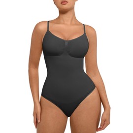 FeelinGirl Shapewear Bodysuit for Women Tummy Control Seamless Body Shaper Butt Lifting Shapewear Black 3XL-4XL