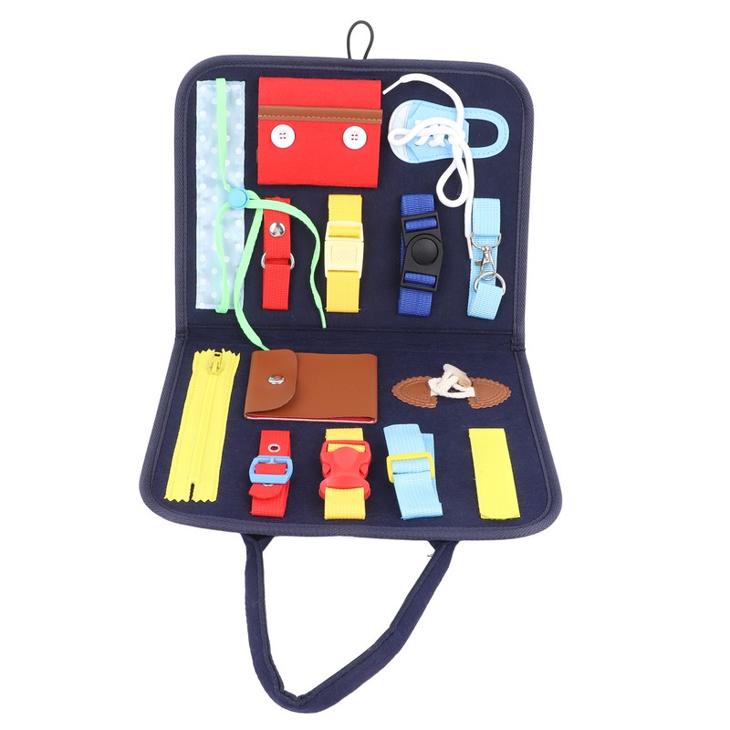 Kids Dress Learning Board Zipper Lace Up Buckles Release Felt
