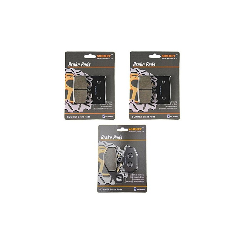 SOMMET Motorcycle Brake Pads Front and Rear for Kawasaki ZZR
