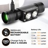 Foxelli Ultra Bright Rechargeable Headlamp – 18650 Battery, IPX7 Waterproof,