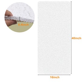 Leotruny PVC Loofah Bathtub Mats Non Slip Shower Mat for Bathroom Wet Area Quick Drying (40''x16'', C03-White)