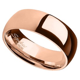 Fantasy Forge Jewelry Titanium Copper Coffee Color Minimalist Ring Womens Mens Rose Gold Wedding Band Anniversary Promise Size 5-13 (9)