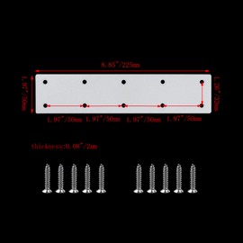 Pastlla 4 Pcs Flat Straight Brace Brackets, Stainless Steel Shelf Bracket Support Joint Fastener Brackets Fixing Joining Plate for Furniture, Shelves, Cabinet, Table (8.85"×1.97"/225×50mm, White)