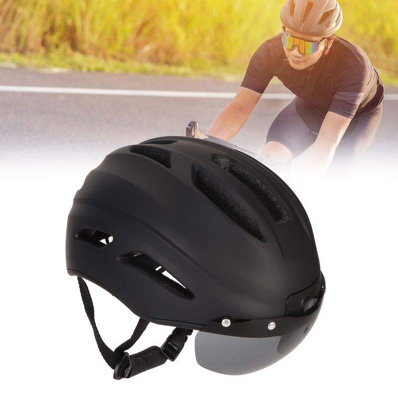 Smart Bicycle Helmet 4K HD Camera Magnetic Goggles Emergency Storage