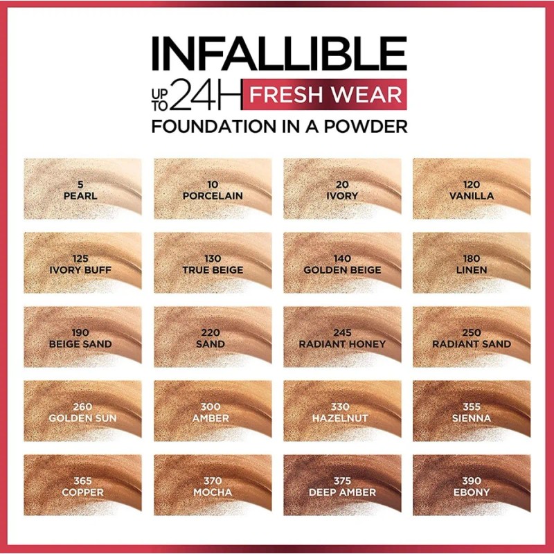 Base En Polvo Infalible De L'oreal Fresh Wear 24horas