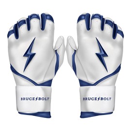 BRUCE BOLT Chrome Series Long Cuff Navy Batting Glove - Navy Large