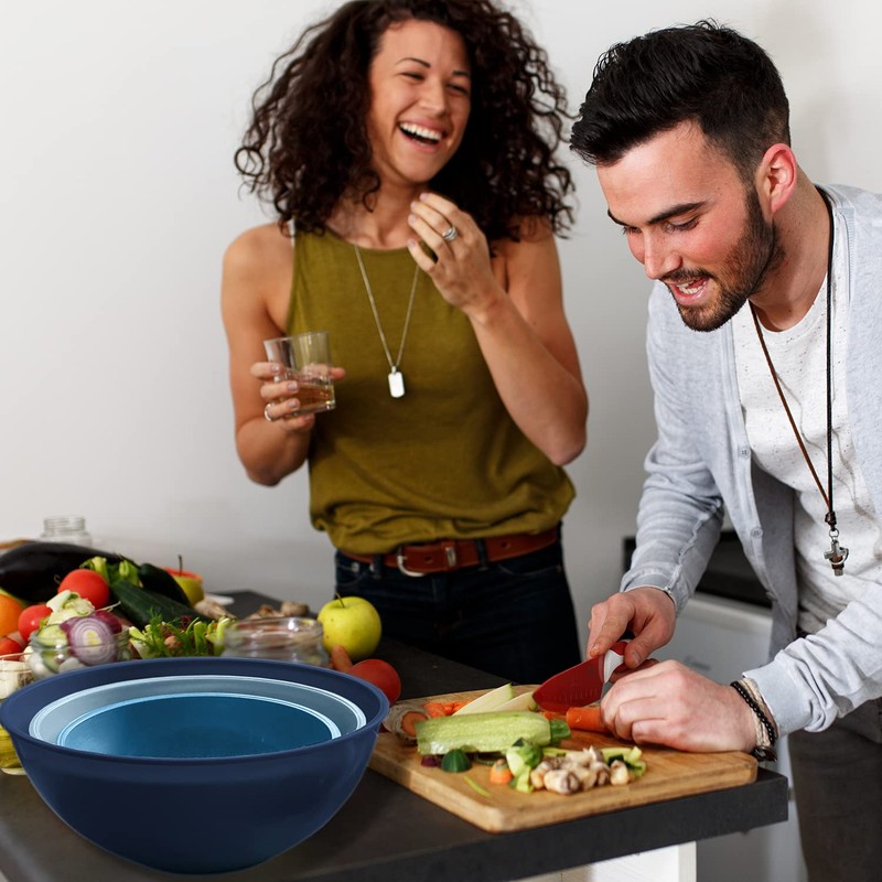 edge Plastic Mixing Bowls 12 Piece Nesting Set 6 Prep