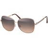 Men's Aviator Sun Glasses Designer Metal Frame 30416, Brown Gold