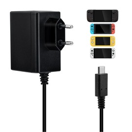 Mcbazel AC Adapter 1.5 m Converter 45 W PD 15 V/2.6 A Quick Charge for Switch/Switch Lite/OLED/Deck Dock/Pro Gamepad Controller, for TV Mode