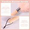 Pink Ostrich Feather Duster with Wooden Handle, 13.5 inch Natural