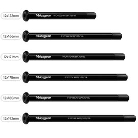 Veloxgear 12mm Hub Thru Axle for Mountain and Road Bike Suspension Frok and Wheel, Hollow Lightweight Aluminum Alloy Material, Specifications: M12 Thread Diameter x 1.75mm Thread Pitch - 180mm Length