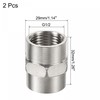 sourcing map Stainless Steel Pipe Fitting G1/2 Female to Female
