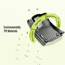 VIWIK Floor Mats Fit for Toyota 4 Runner 2013-2024 / for Lexus GX460 2014-2023, TPE Rubber Car Mats All Weather Custom Floor Liners for 4Runner 2013-2024 1st and 2nd Row Non-Slip Odorless