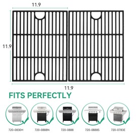13 x 17 Cast Iron Cooking Grate for Nexgrill 4 Burner 720-0830H 720-0783E Expert 720-0789H 720-0789C, 5 Burner 720-0888N 720-0888S, 17 Inch Grids Replacement for Kenmore 41516106210 Uniflame GBC981