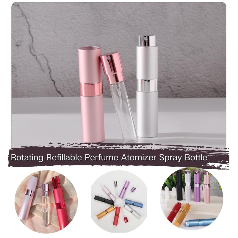 Rotating Empty Perfume Spray Bottle (BlackGoldBlue)