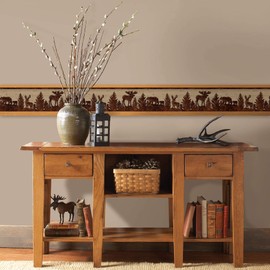 Chesapeake TLL35711B Shawnee Chestnut Silhouettes Border, Chetnut