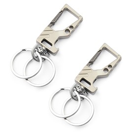 TUYOBG Carabiner Keyring Set of 2 - Durable Metal Alloy Bottle Opener Keyring - Compact Multipurpose Carabiner Hook for Camping, Hiking, Outdoor & Everyday Use
