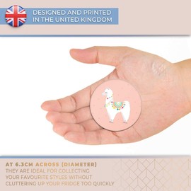 Destination Vinyl ltd Magnet for Refrigerator, Fridge - Cartoon Llama Alpaca Cute Pink for Office, Cabinet and Whiteboard, Magnetic Stickers, 14740