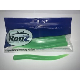 RONZ Lures Replacement Tails 8" 6ct (8BTGG) (Green Glow)