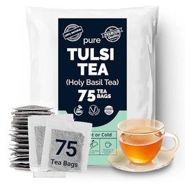 75 Holy Basil Tea Bags, Pure Holy Basil Tea, All Natural Holy Basil Leaves, Tulsi Tea, Te De Albahaca, No Caffeine, No Gluten, Vegan.5oz