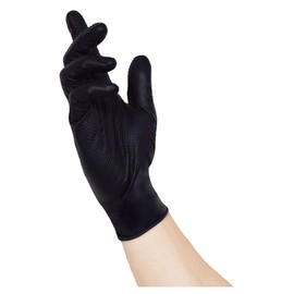50 x Nitras ToughGrip N Gloves, Black, L