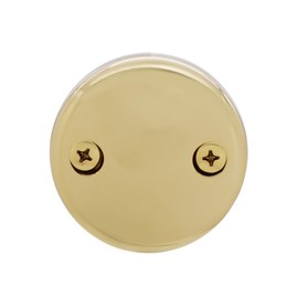 Westbrass D329-01 Two Hole Tub Overflow Faceplate with Screws, Polished Brass