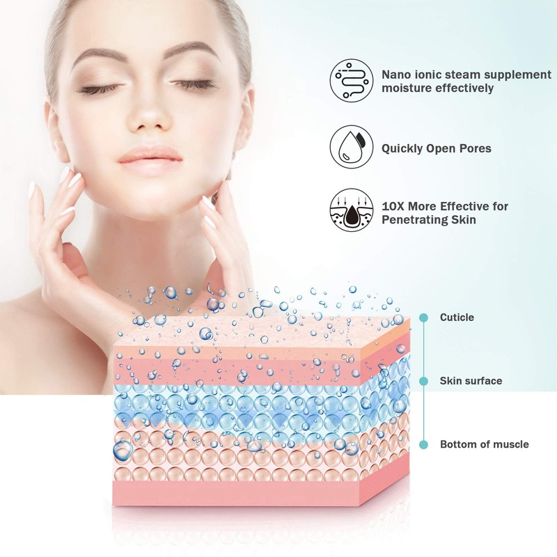 EZBASICS Facial Steamer Ionic Face Steamer for Home Facial, Warm